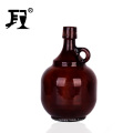 Luxury 1liter 2 liter amber California wine beer growler glass bottle with swing top